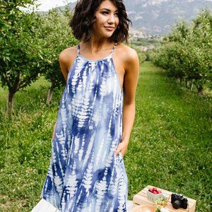Blue Fern Tie Dye Halter - LAST TWO!